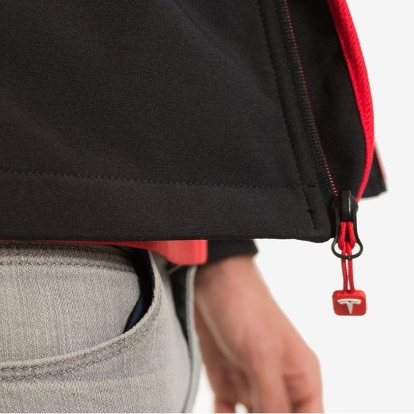 NEW Tesla Motors Black "Corp Jacket" - Performance Tech - Red Accent - Men's L - Picture 4 of 15